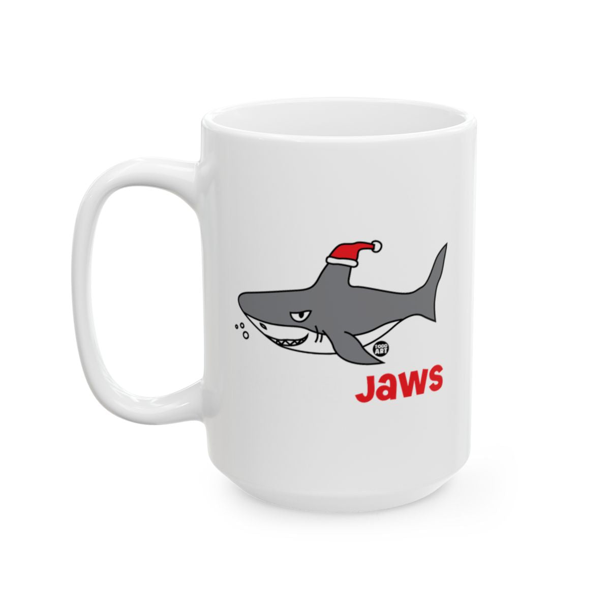 Christmas Shark With Santa Hat Mug