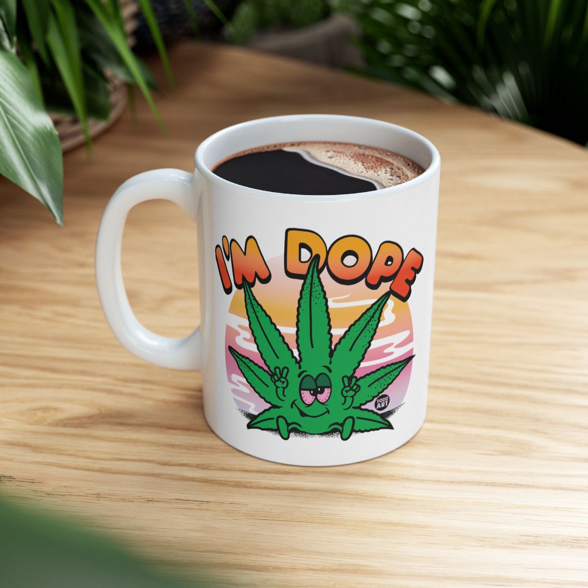 I'm Dope Coffee Mug with Cute Cannabis Design