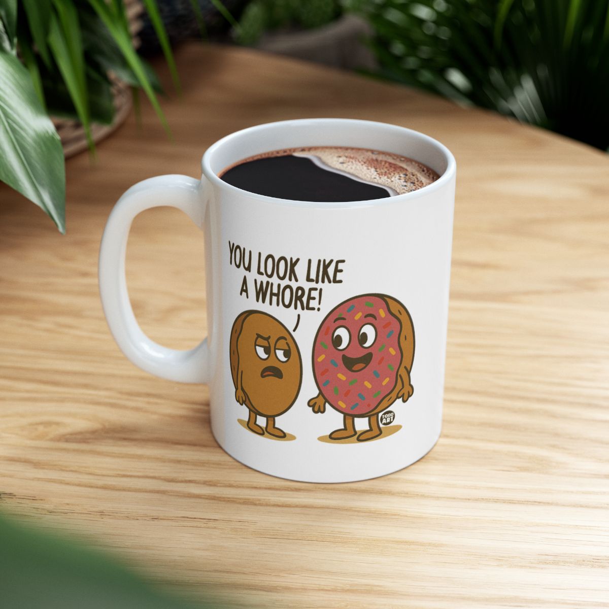 Funny Cartoon Donuts Coffee Mug Perfect Gift Idea