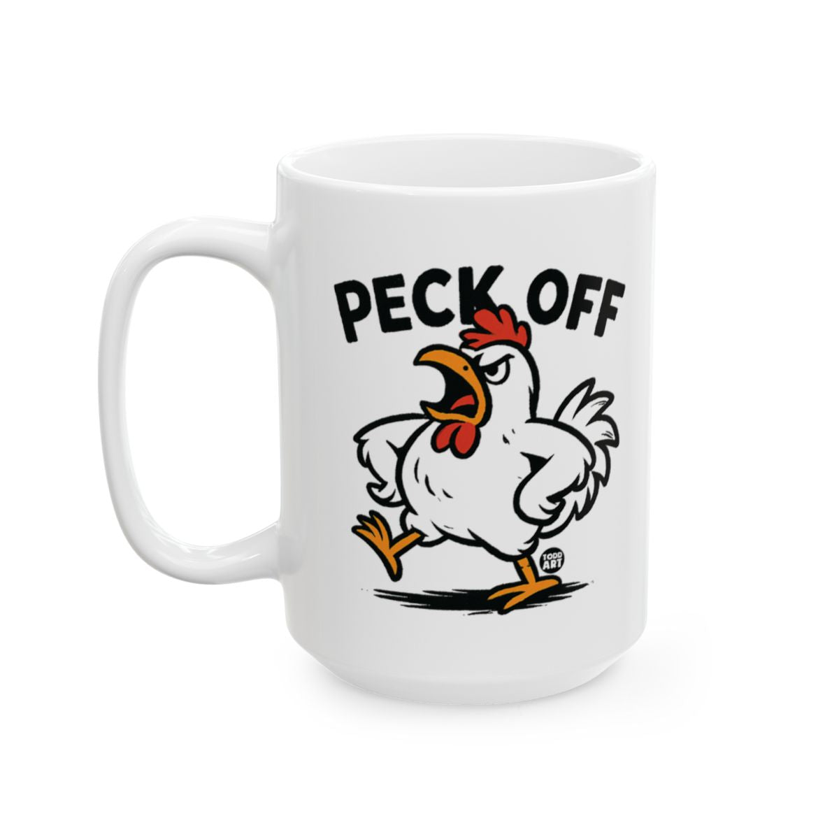 Funny Angry Chicken Peck Off Mug Coffee Cup Product
