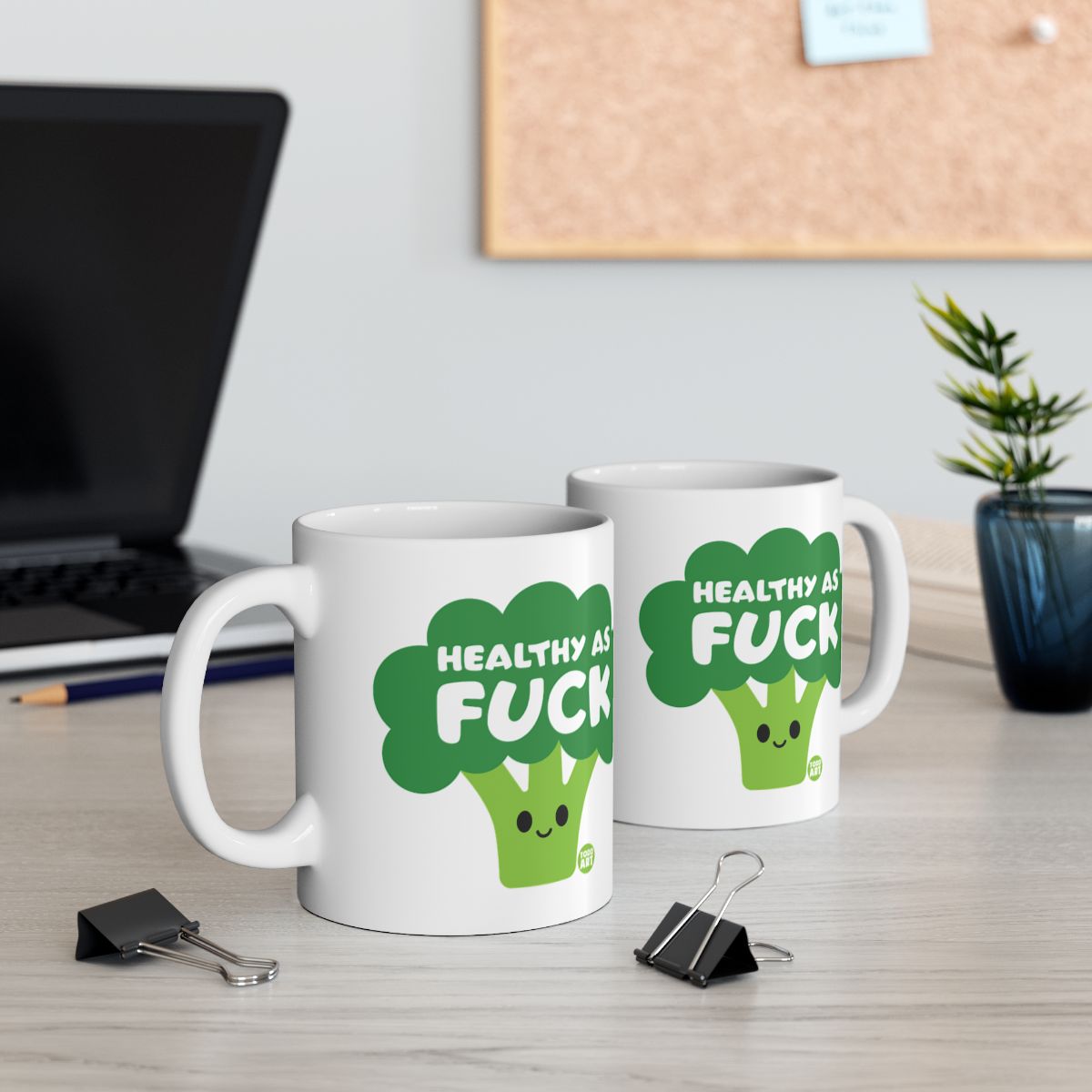Healthy As Fuck Funny Broccoli Mug Office Gift