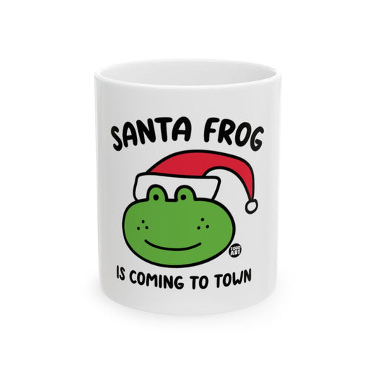 Santa Frog Is Coming To Town Christmas Mug
