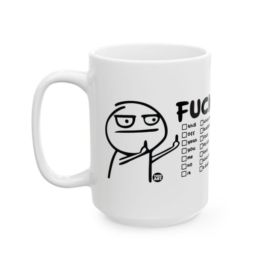 Funny Cartoon Character Profanity Checklist Mug
