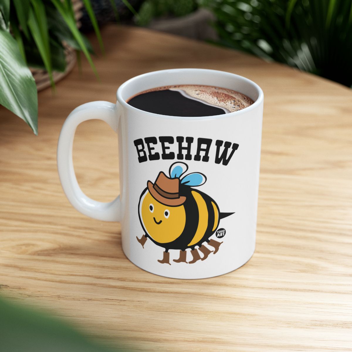 Coffee Mug with Cute Beehaw Design and Fun Text