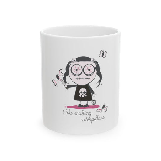 I Like Making Caterpillars Mug with Skulls and Butterflies