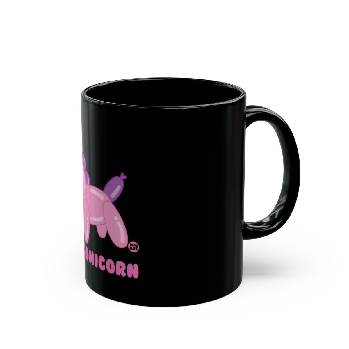 Black Balloon Unicorn Design Coffee Mug