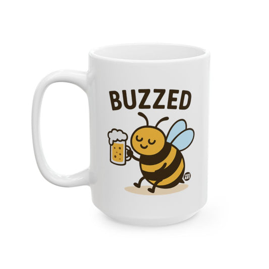Buzzed Cute Happy Bee Holding Beer Mug Coffee Mug