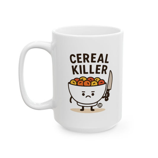 Cereal Killer Funny Mug with Cartoon Bowl Design