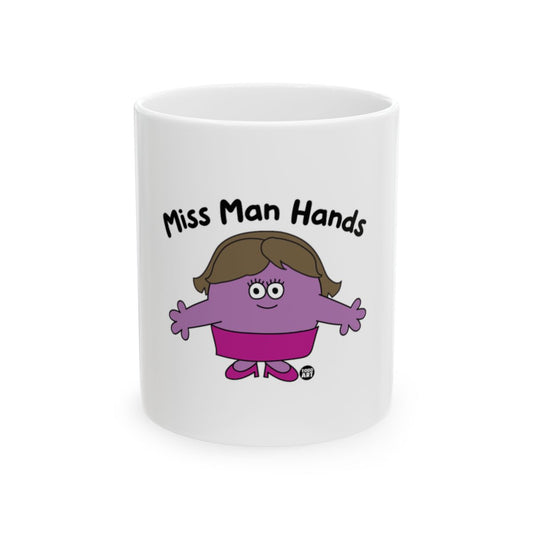 Miss Man Hands Purple Character Coffee Mug