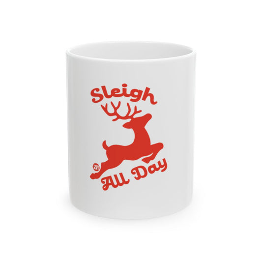 Sleigh All Day Festive Reindeer Printed Mug