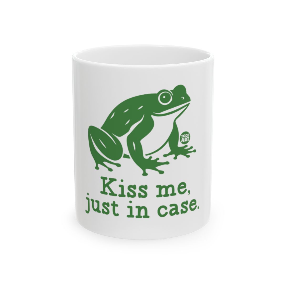 Kiss Me Just in Case Frog Mug