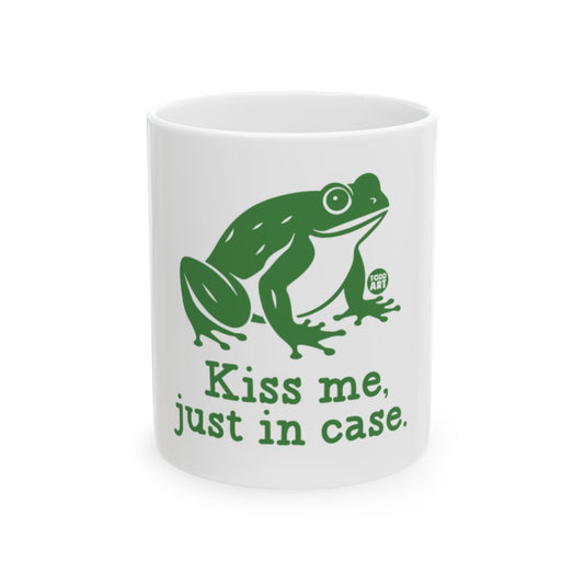 Kiss Me Just in Case Frog Mug
