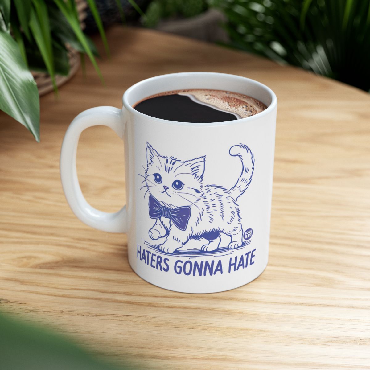 Cute Cat with Bow Haters Gonna Hate Coffee Mug