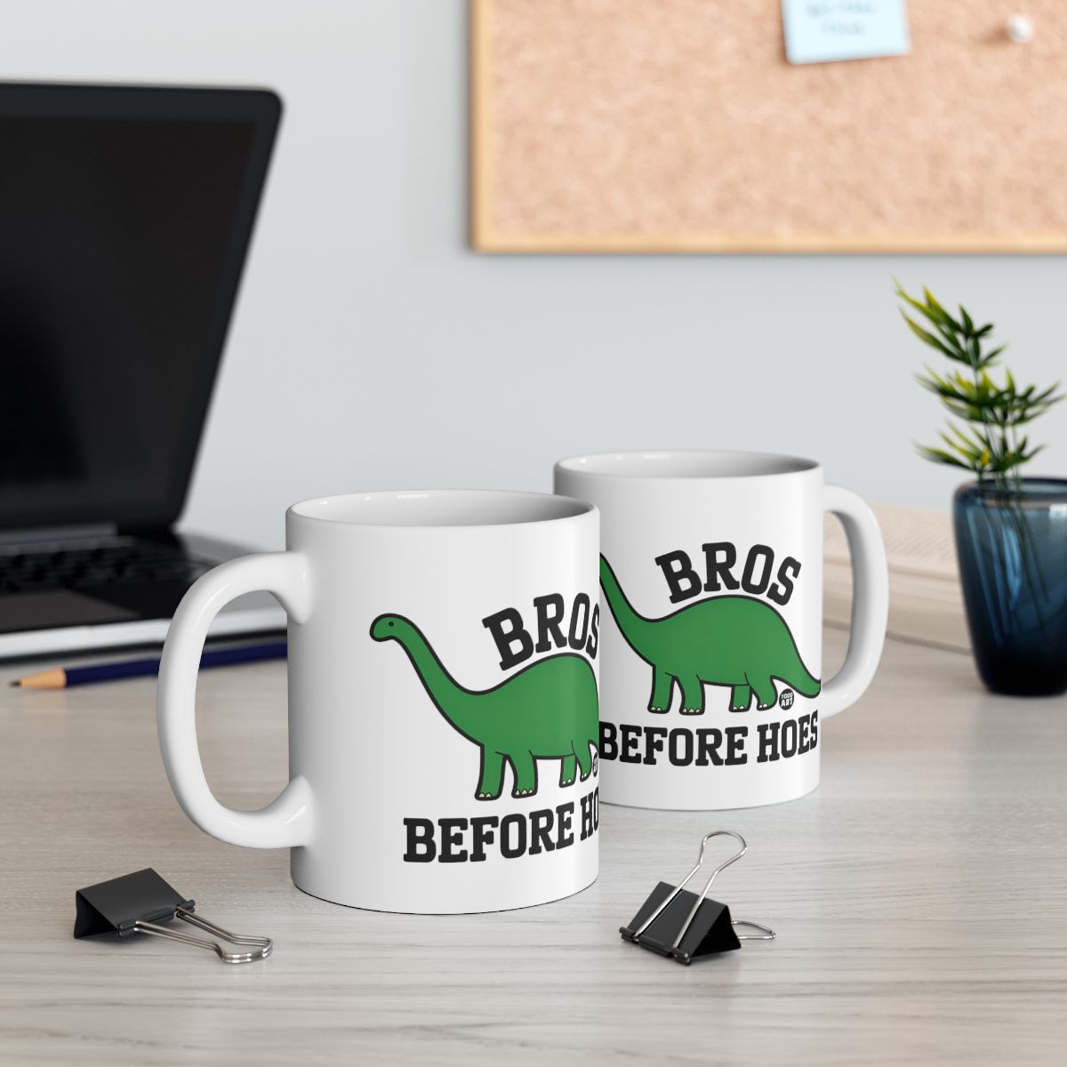 Bros Before Hoes Dinosaur Coffee Mug Funny Cup Product