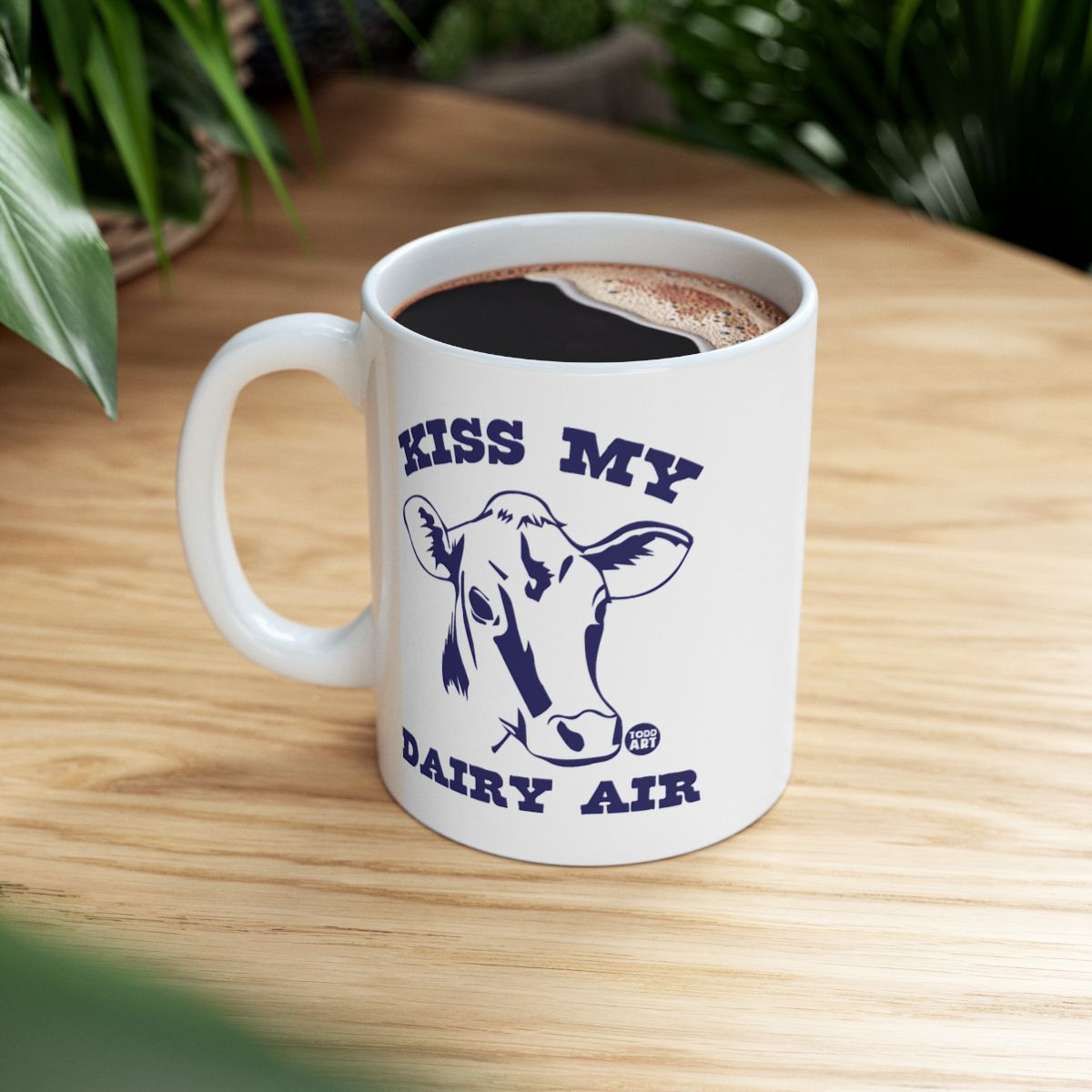 Kiss My Dairy Air Cow Design White Mug