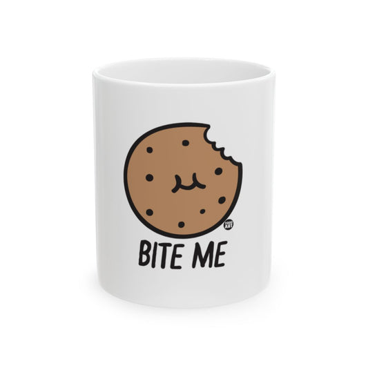 Bite Me Cookie Illustration on White Mug