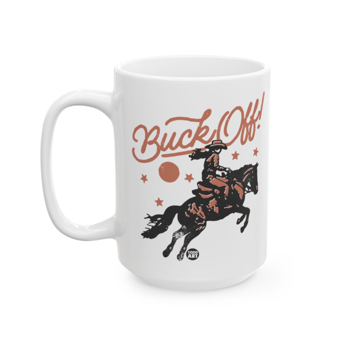 Buck Off Cowboy Riding Horse Printed Mug