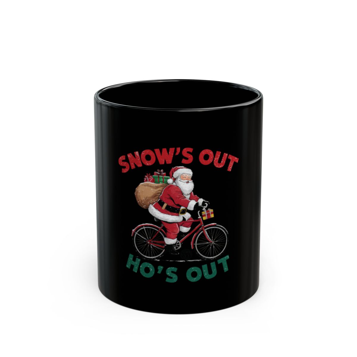 Snow's Out Ho's Out Santa Claus Bicycle Mug