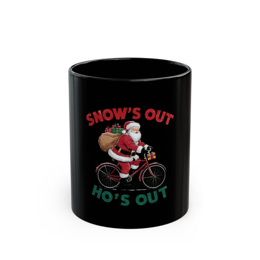 Snow's Out Ho's Out Santa Claus Bicycle Mug