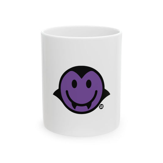 Smiling Purple Vampire Face Graphic Halloween Mug