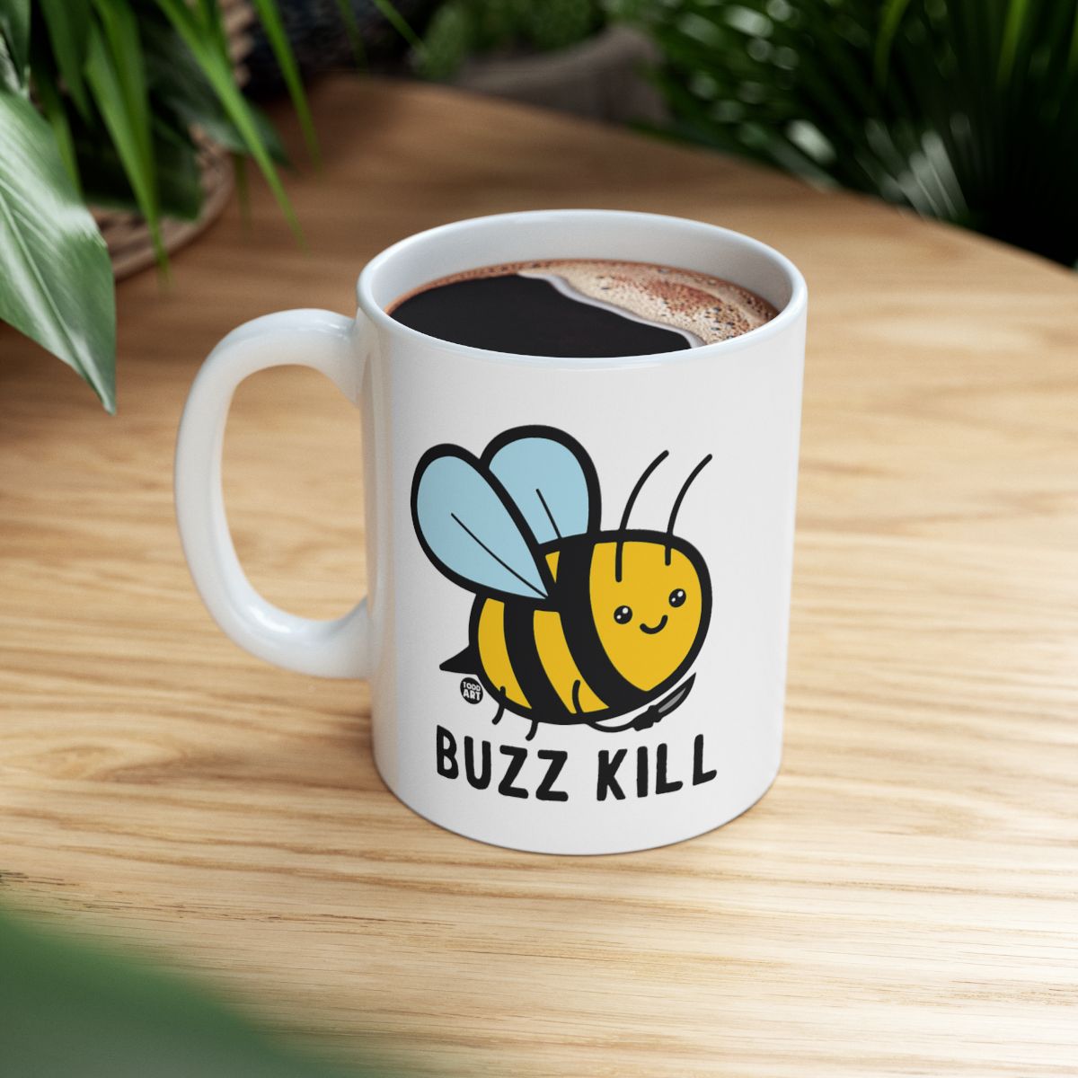 Buzz Kill Cute Bee Cartoon Mug Fun Coffee Cup