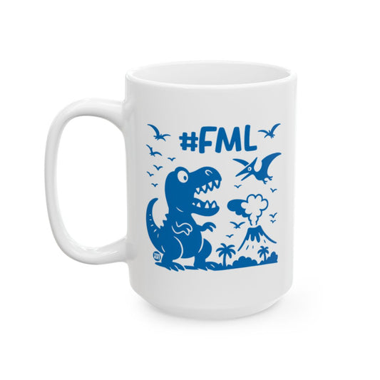 Funny Dinosaur and Volcano Design Mug