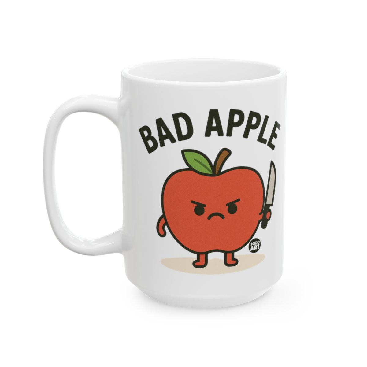 Bad Apple Character Holding Knife Design Mug