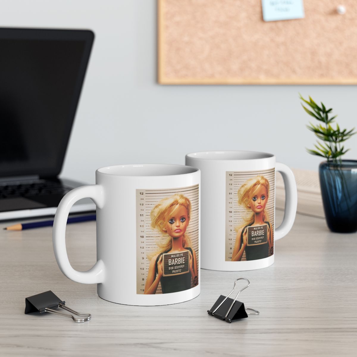 Barbie Mugshot Design Coffee Mug Office Accessories