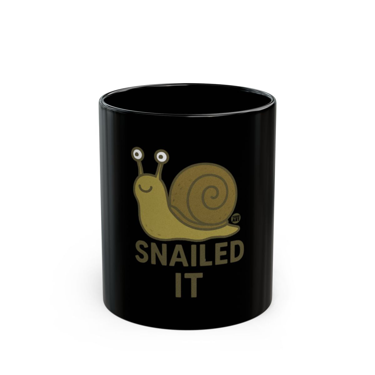 Snail Snailed It Funny Pun Snail Art Black Mug