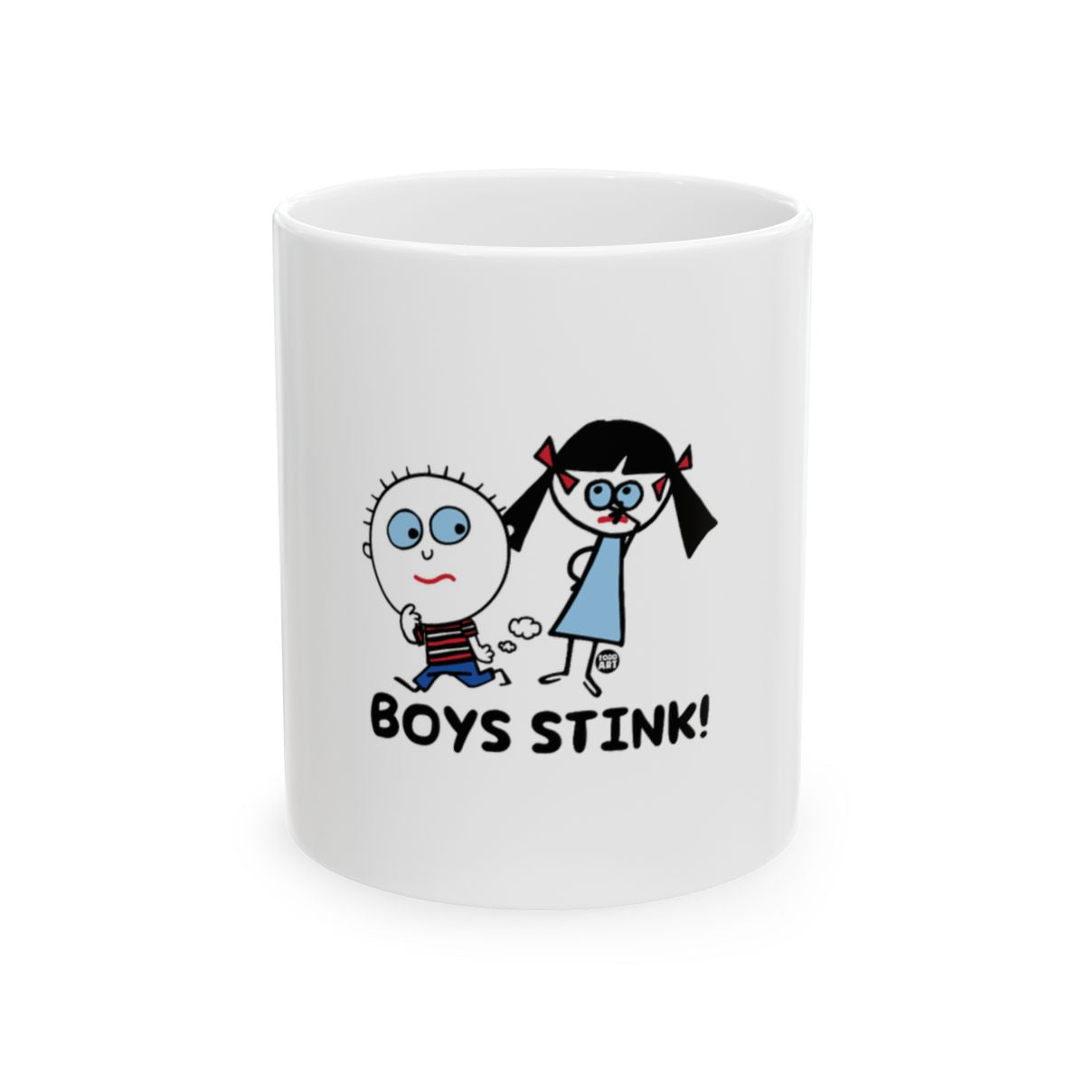 Funny Boys Stink Mug with Cartoon Characters Design