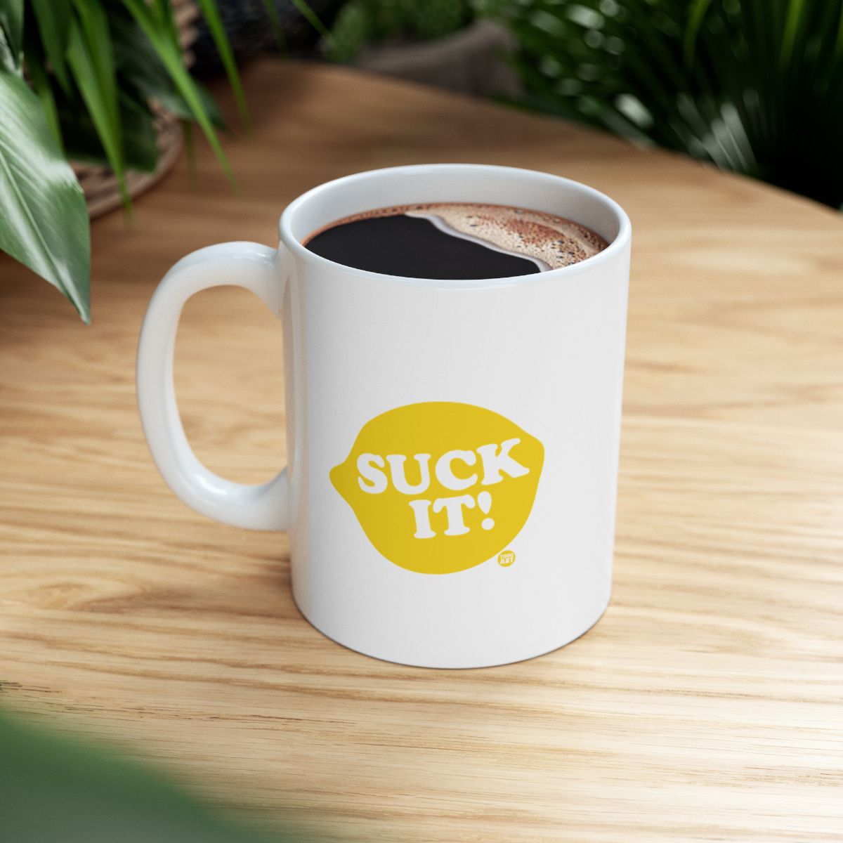 Suck It Lemon Design White Coffee Mug