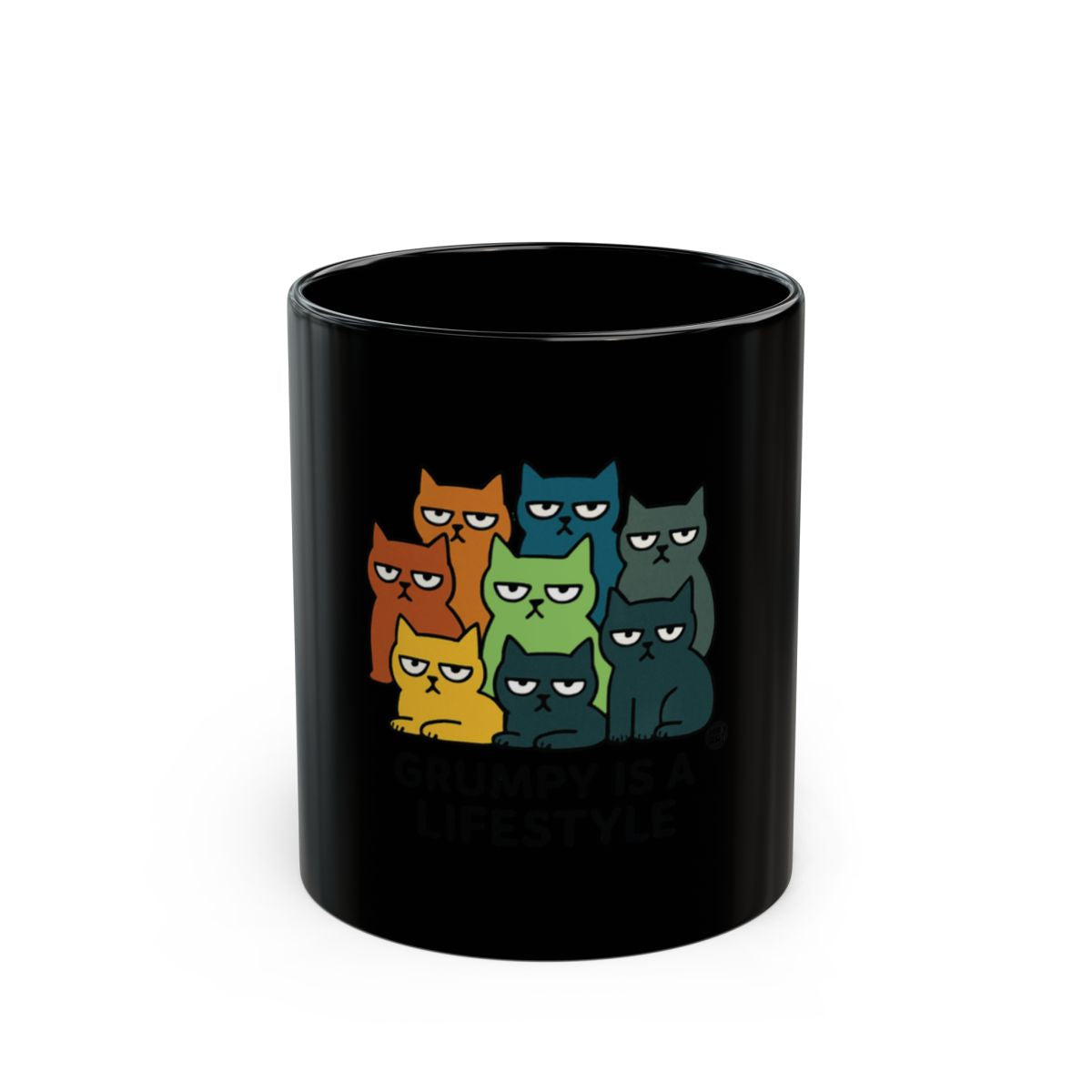 Grumpy Is A Lifestyle nine colorful cats mug product