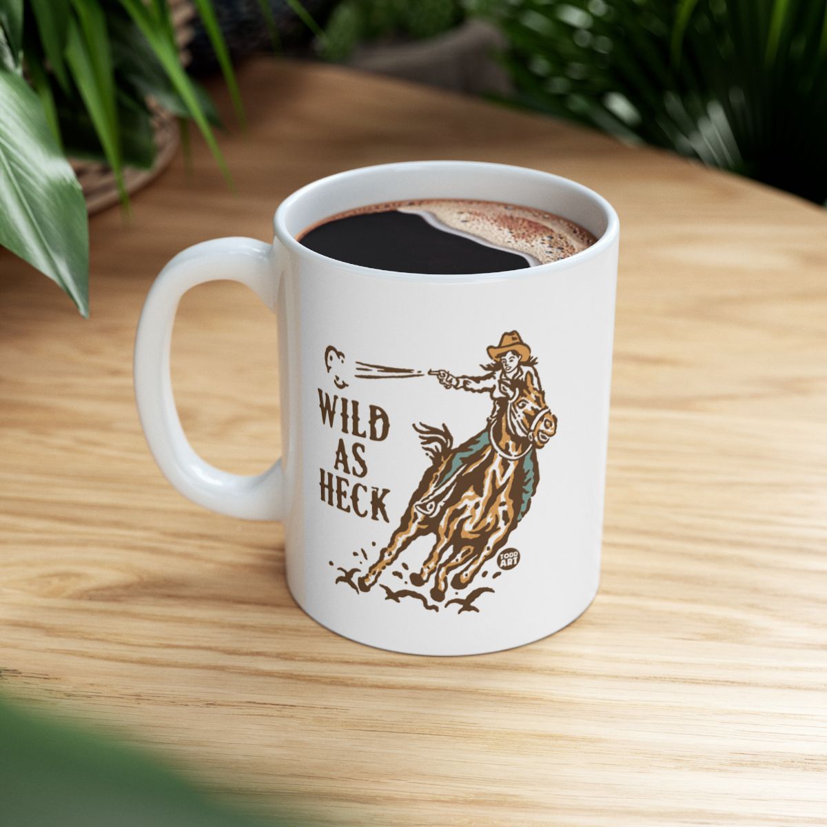 Wild As Heck Cowboy Riding Horse Coffee Mug