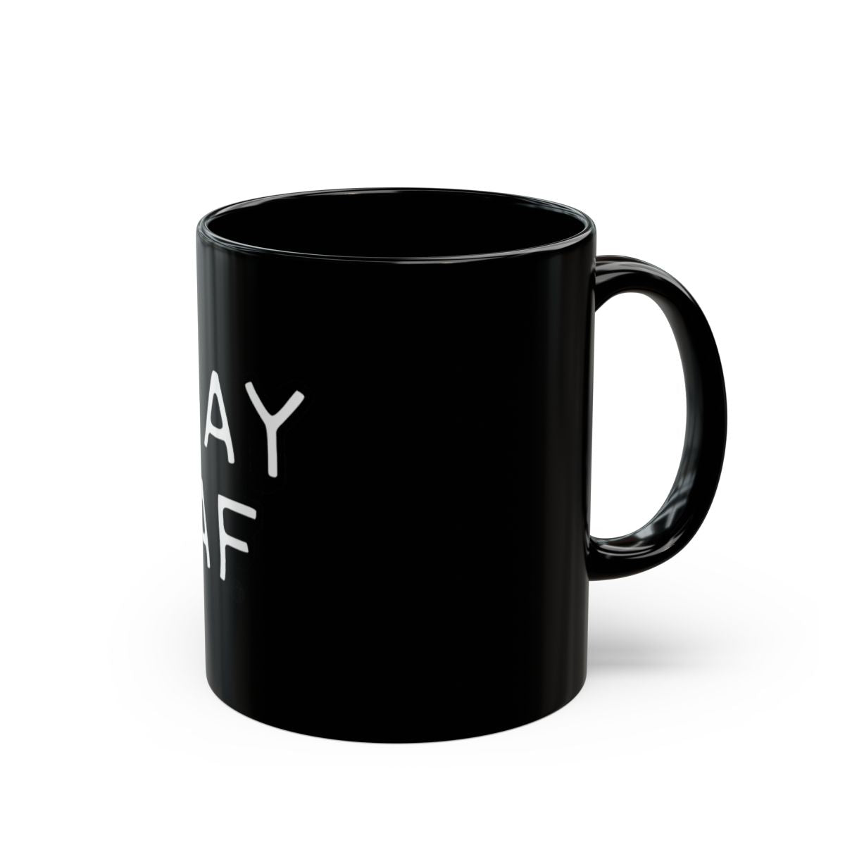 Relax And Stay Cozy Black Coffee Mug