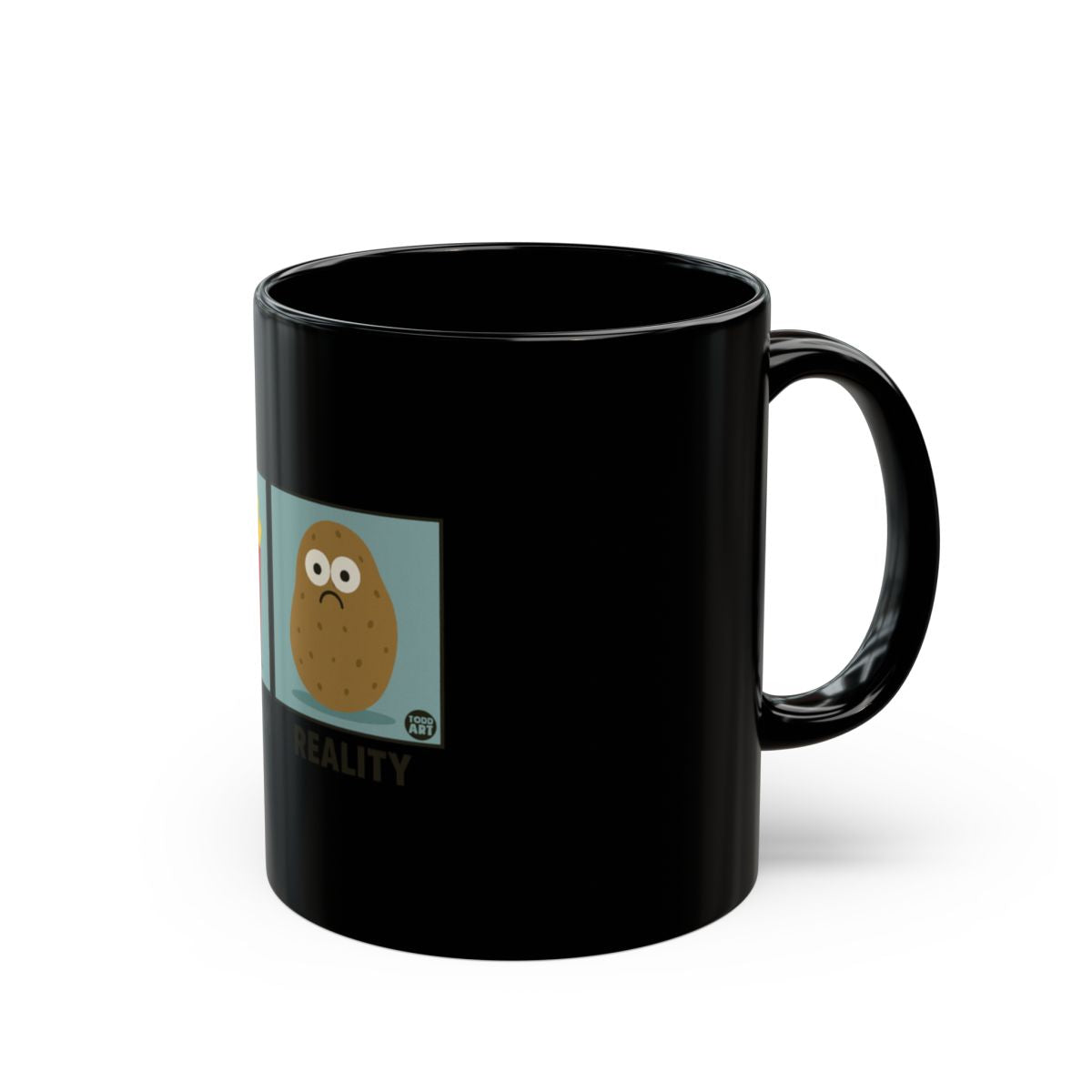 Potato Character Design Black Coffee Mug Product