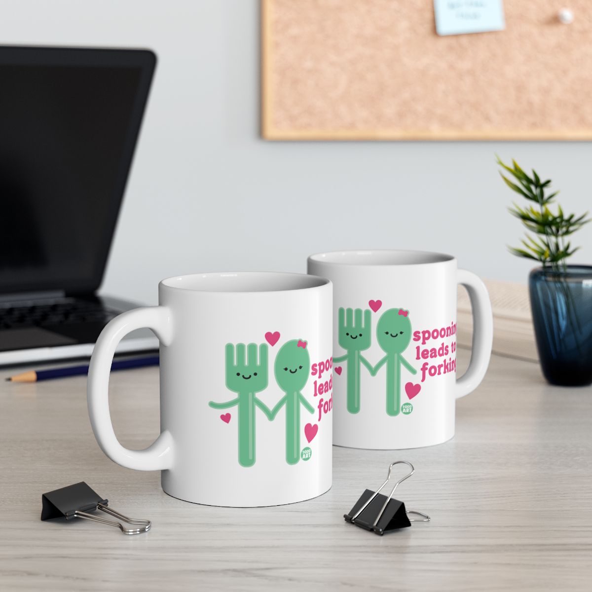 Spooning Leads to Forking Cute Coffee Mug
