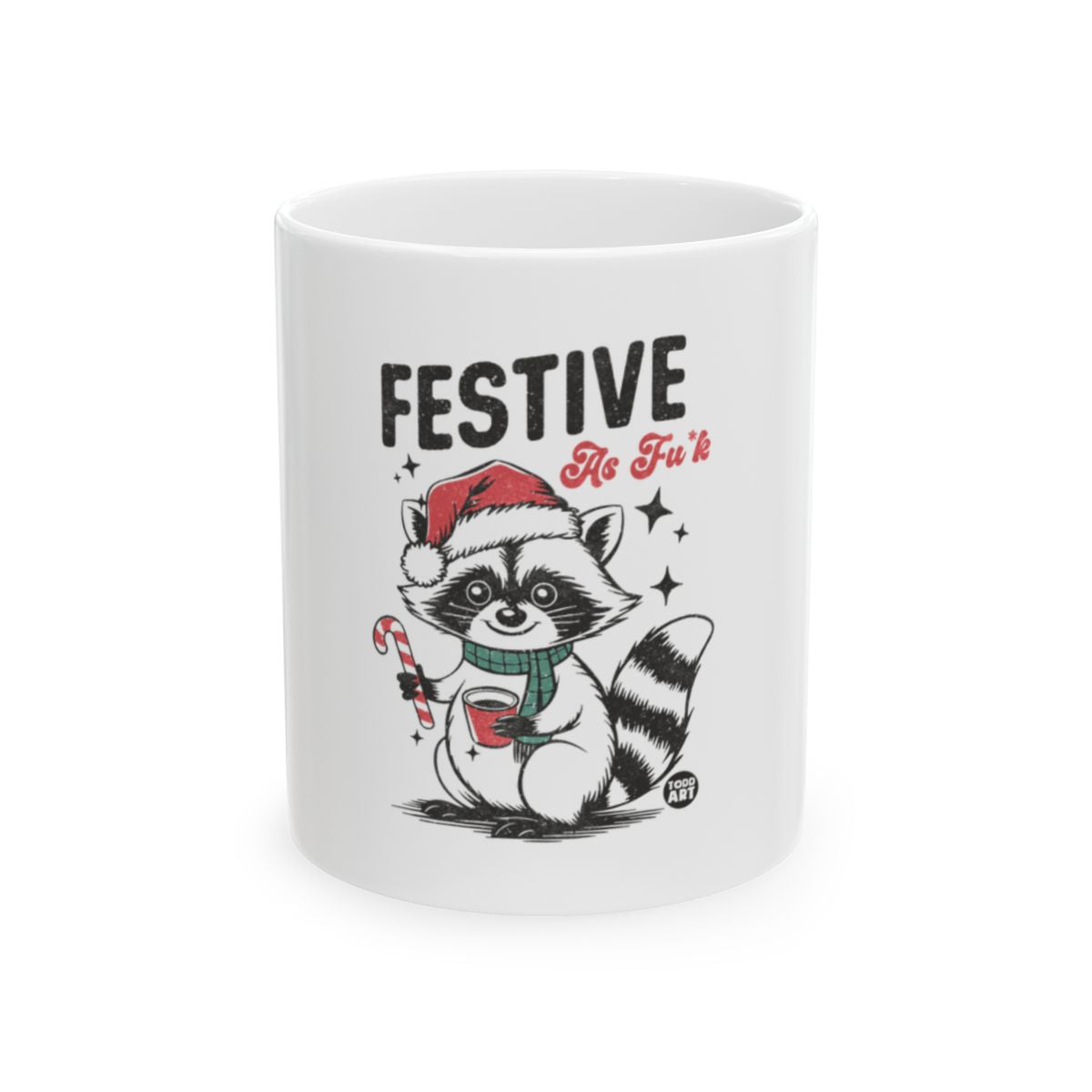 Festive As F*ck Raccoon Christmas Mug product