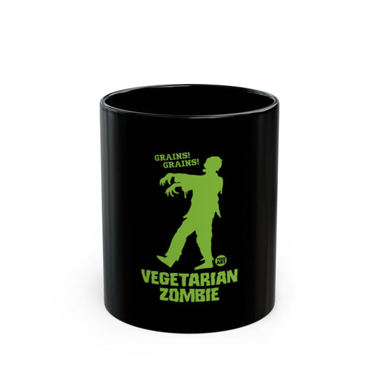 Vegetarian Zombie Grains Black Mug for Halloween Fans