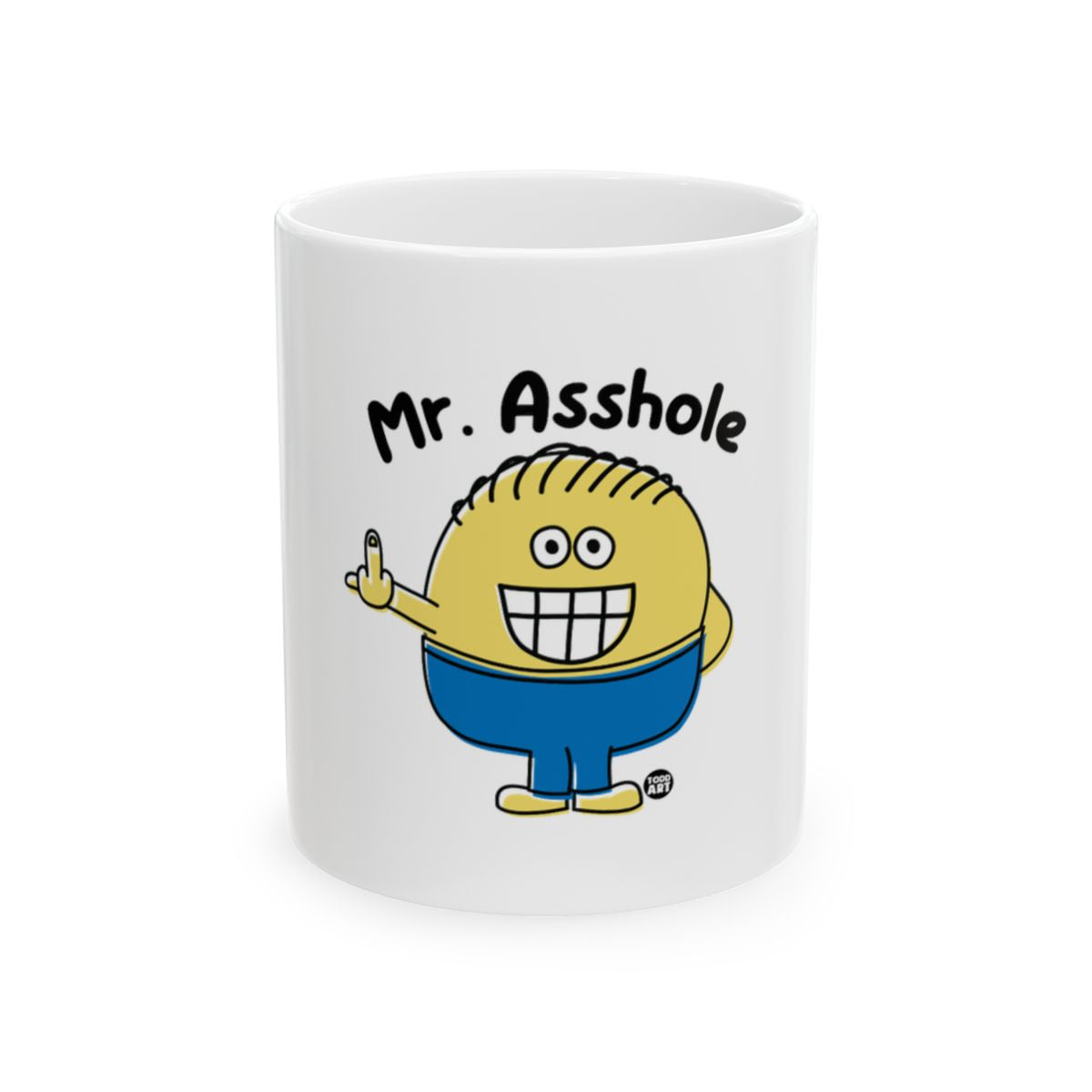 Mr. Asshole with Middle Finger Illustration Mug