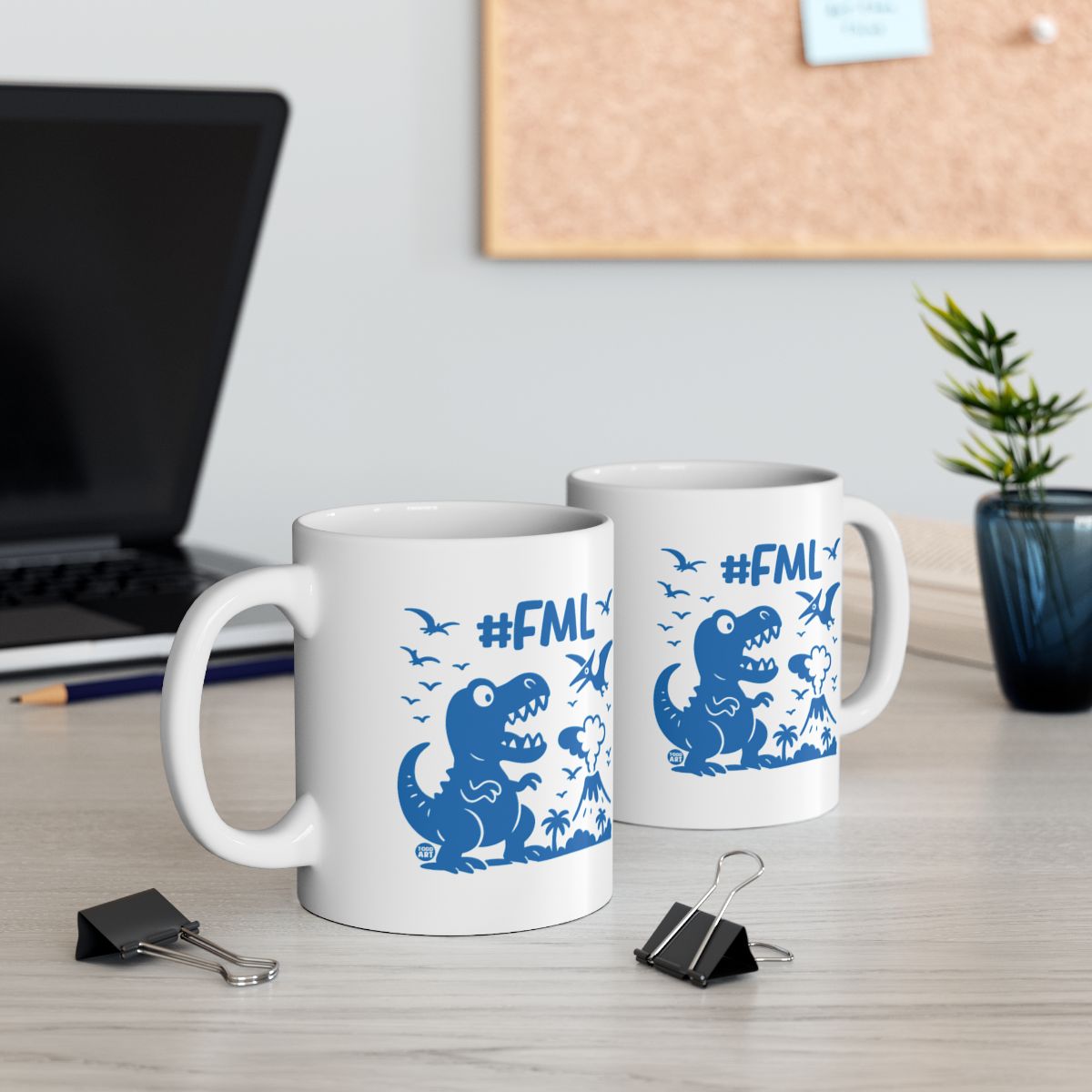 Fun Blue Dinosaur #FML Mug for Coffee and Tea Product
