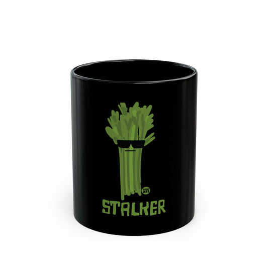 Funny Celery Stalker Black Coffee Mug for Neatly Styled Desks