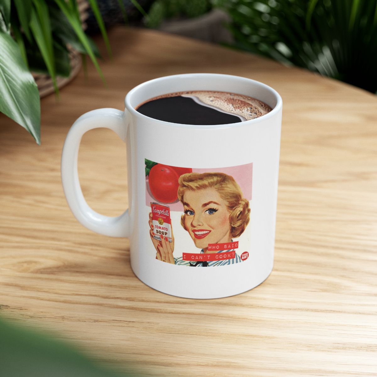 Retro Style Mug with Vintage Advertisement Design