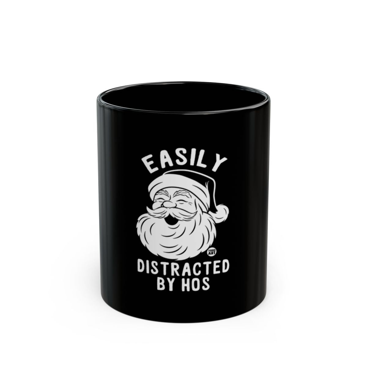 Easily Distracted by Hos Black Santa Mug