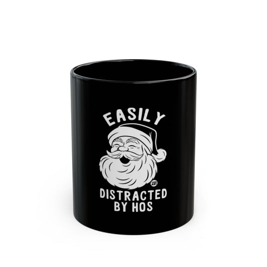Easily Distracted by Hos Black Santa Mug