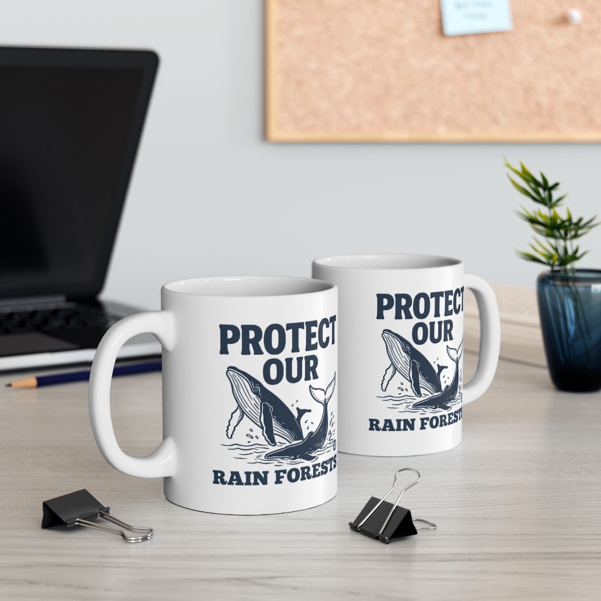 Protect Our Rain Forestes Whale Design Mug