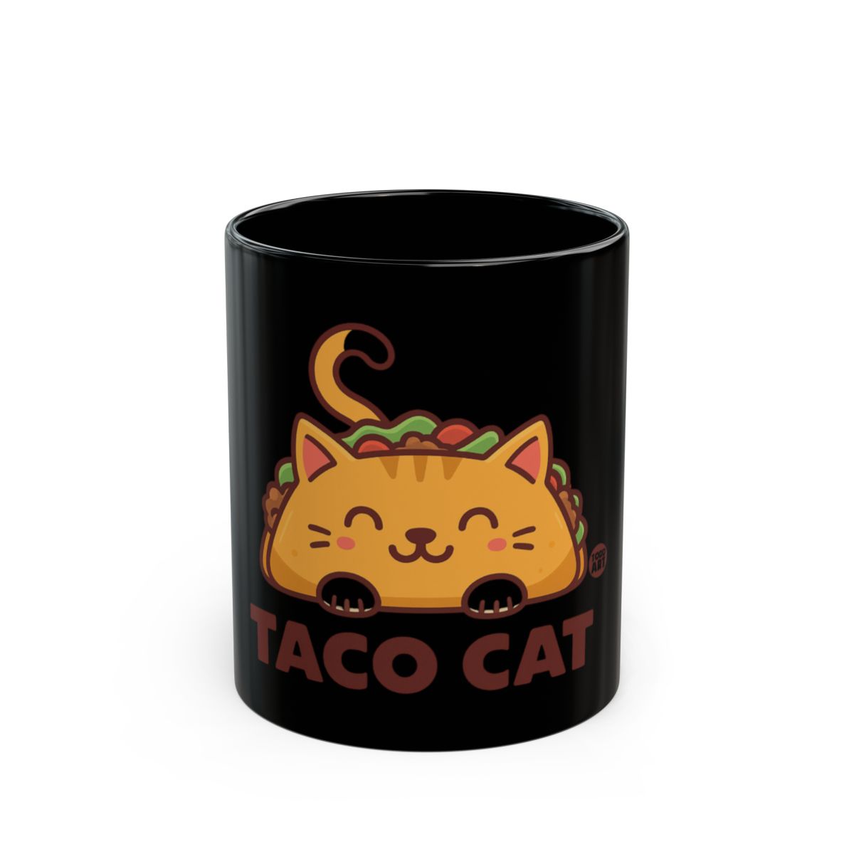 Taco Cat Cute Coffee Mug Black Background