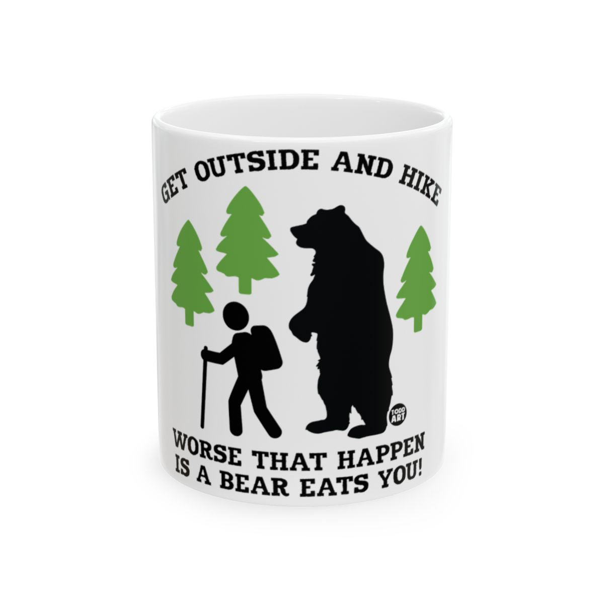 Get Outside And Hike Funny Bear Camping Mug