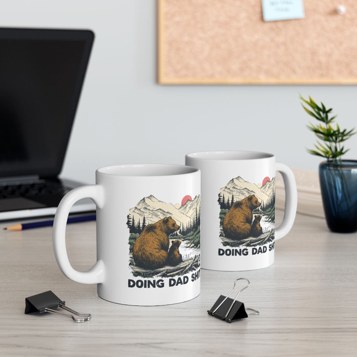 Doing Dad Stuff Bear Dad Coffee Mug with Bear and Cub