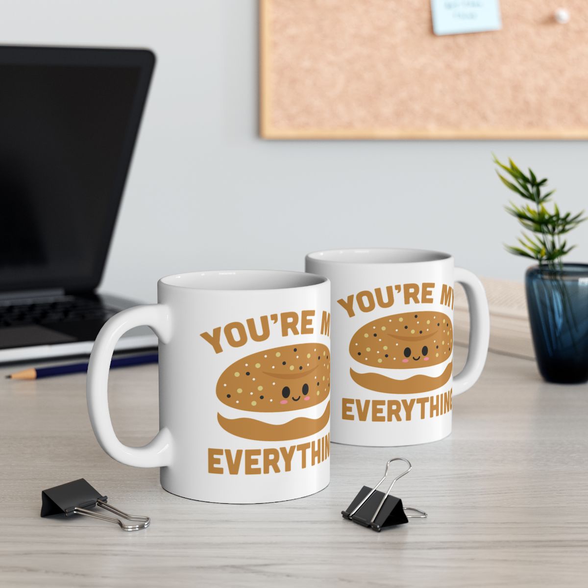 You're My Everything Cute Bagel Mug for Coffee Lovers