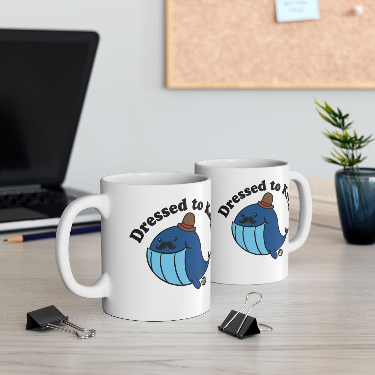Dressed to Krill Whale Mustache Cup Coffee Mug
